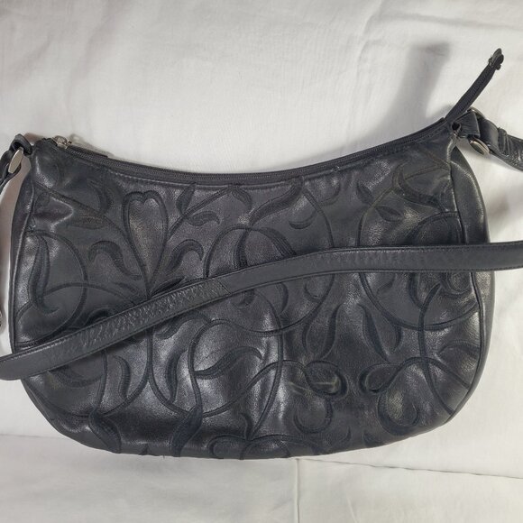 Stone Mountain Black Leather Bag with Embroidery - Picture 10 of 11